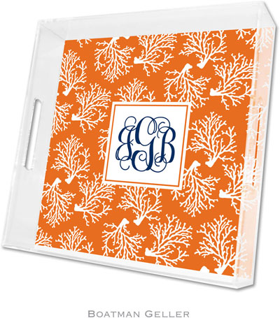 Boatman Geller Lucite Trays - Coral Repeat (Square - Panel) Boatman Geller Lucite Trays - Coral Repeat (Square - Panel)