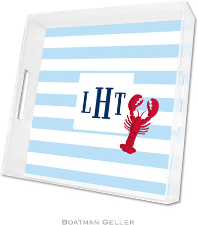 Boatman Geller Lucite Trays - Stripe Lobster (Square - Panel) Boatman Geller Lucite Trays - Stripe Lobster (Square - Panel)