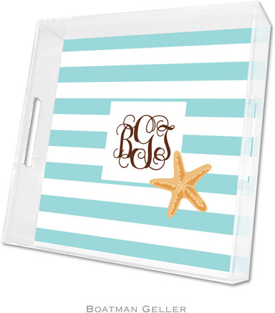 Boatman Geller Lucite Trays - Stripe Starfish (Square - Panel) Boatman Geller Lucite Trays - Stripe Starfish (Square - Panel)