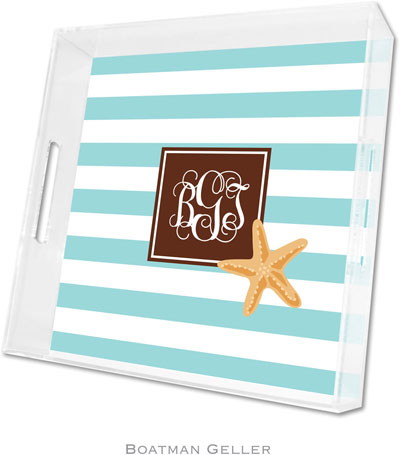 Boatman Geller Lucite Trays - Stripe Starfish (Square - Pre-Set) Boatman Geller Lucite Trays - Stripe Starfish (Square - Pre-Set)