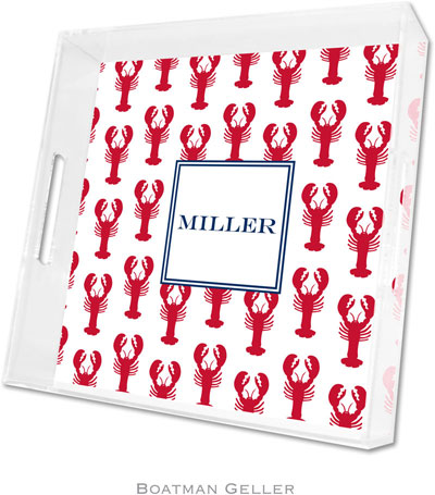 Boatman Geller Lucite Trays - Lobsters Red (Square - Panel)