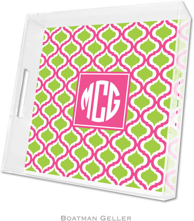 Boatman Geller Lucite Trays - Kate Raspberry & Lime (Square - Pre-Set) Boatman Geller Lucite Trays - Kate Raspberry & Lime (Square - Pre-Set)
