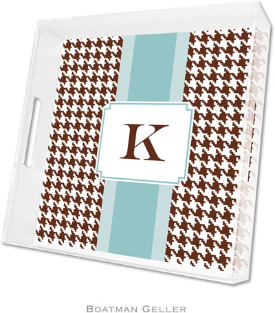 Boatman Geller Lucite Trays - Alex Houndstooth Chocolate (Square - Panel)
