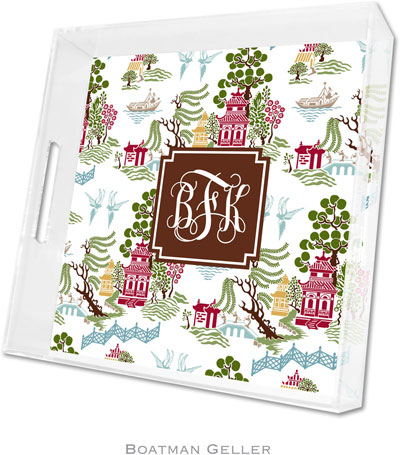 Boatman Geller Lucite Trays - Chinoiserie Autumn (Square - Pre-Set) Boatman Geller Lucite Trays - Chinoiserie Autumn (Square - Pre-Set)