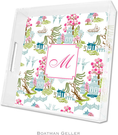 Boatman Geller Lucite Trays - Chinoiserie Spring (Square - Panel) Boatman Geller Lucite Trays - Chinoiserie Spring (Square - Panel)