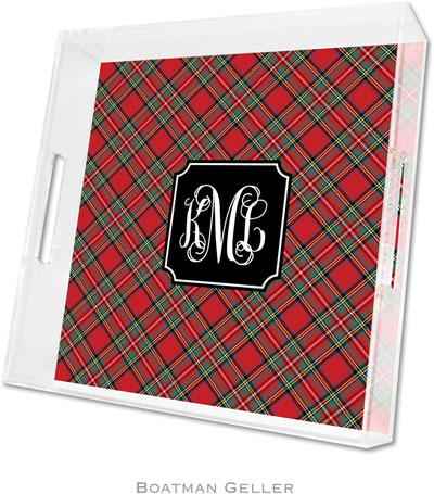 Boatman Geller Lucite Trays - Plaid Red (Square - Pre-Set) Boatman Geller Lucite Trays - Plaid Red (Square - Pre-Set)