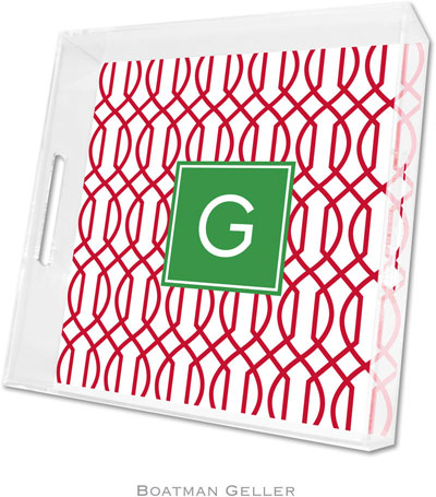Boatman Geller Lucite Trays - Trellis Reverse Cherry (Square - Pre-Set) Boatman Geller Lucite Trays - Trellis Reverse Cherry (Square - Pre-Set)