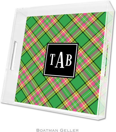 Boatman Geller Lucite Trays - Preppy Plaid (Square - Pre-Set) Boatman Geller Lucite Trays - Preppy Plaid (Square - Pre-Set)