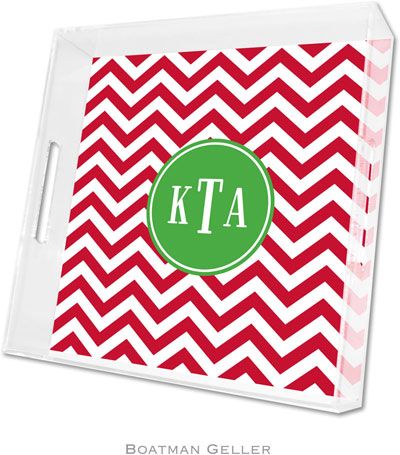 Boatman Geller Lucite Trays - Chevron Red (Square - Pre-Set) Boatman Geller Lucite Trays - Chevron Red (Square - Pre-Set)