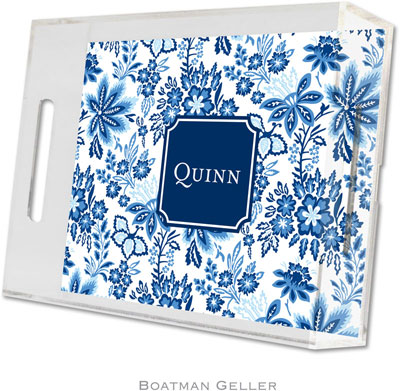 Boatman Geller Lucite Trays - Classic Floral Blue (Small - Pre-Set) Boatman Geller Lucite Trays - Classic Floral Blue (Small - Pre-Set)