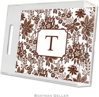 Boatman Geller Lucite Trays - Classic Floral Brown (Small - Panel) Boatman Geller Lucite Trays - Classic Floral Brown (Small - Panel)