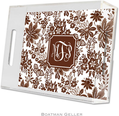 Boatman Geller Lucite Trays - Classic Floral Brown (Small - Pre-Set) Boatman Geller Lucite Trays - Classic Floral Brown (Small - Pre-Set)