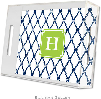 Boatman Geller Lucite Trays - Bamboo Navy & Green (Small - Pre-Set) Boatman Geller Lucite Trays - Bamboo Navy & Green (Small - Pre-Set)