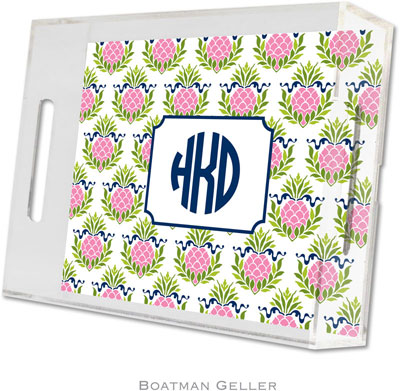 Boatman Geller Lucite Trays - Pineapple Repeat Pink (Small - Panel) Boatman Geller Lucite Trays - Pineapple Repeat Pink (Small - Panel)