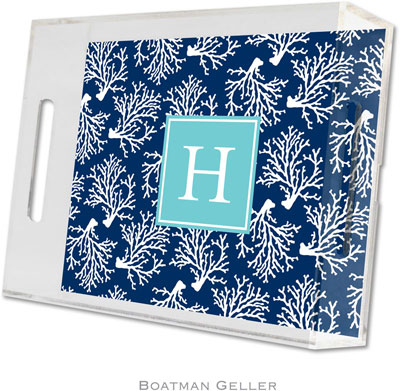 Boatman Geller Lucite Trays - Coral Repeat Navy (Small - Pre-Set) Boatman Geller Lucite Trays - Coral Repeat Navy (Small - Pre-Set)