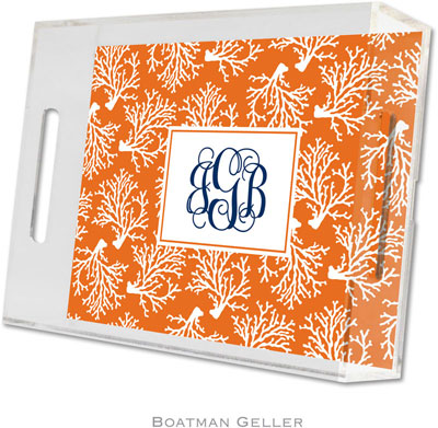 Boatman Geller Lucite Trays - Coral Repeat (Small - Panel)