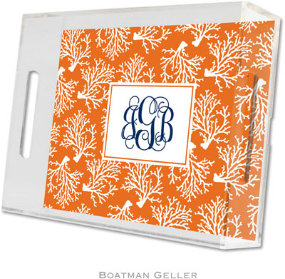 Boatman Geller Lucite Trays - Coral Repeat (Small - Panel) Boatman Geller Lucite Trays - Coral Repeat (Small - Panel)