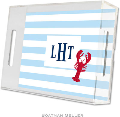 Boatman Geller Lucite Trays - Stripe Lobster (Small - Panel) Boatman Geller Lucite Trays - Stripe Lobster (Small - Panel)