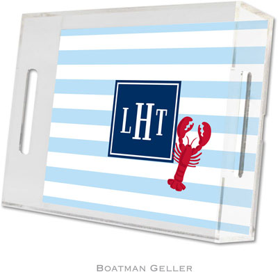 Boatman Geller Lucite Trays - Stripe Lobster (Small - Pre-Set) Boatman Geller Lucite Trays - Stripe Lobster (Small - Pre-Set)