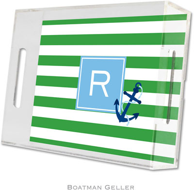 Boatman Geller Lucite Trays - Stripe Anchor (Small - Pre-Set) Boatman Geller Lucite Trays - Stripe Anchor (Small - Pre-Set)