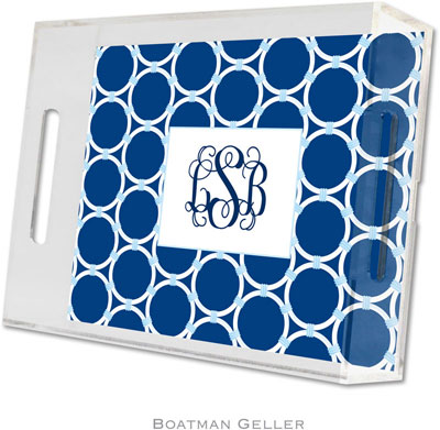 Boatman Geller Lucite Trays - Bamboo Rings Navy (Small - Panel) Boatman Geller Lucite Trays - Bamboo Rings Navy (Small - Panel)