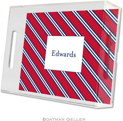 Boatman Geller Lucite Trays - Repp Tie Red & Navy (Small - Panel) Boatman Geller Lucite Trays - Repp Tie Red & Navy (Small - Panel)
