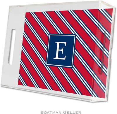 Boatman Geller Lucite Trays - Repp Tie Red & Navy (Small - Pre-Set) Boatman Geller Lucite Trays - Repp Tie Red & Navy (Small - Pre-Set)