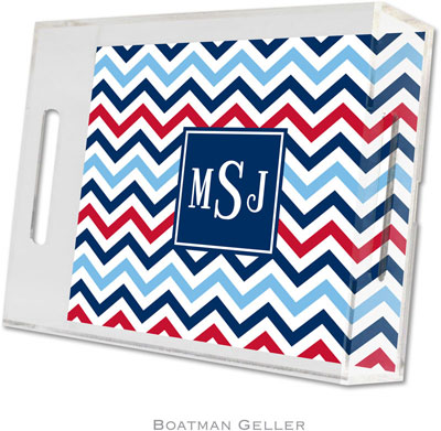 Boatman Geller Lucite Trays - Chevron Blue & Red (Small - Pre-Set) Boatman Geller Lucite Trays - Chevron Blue & Red (Small - Pre-Set)