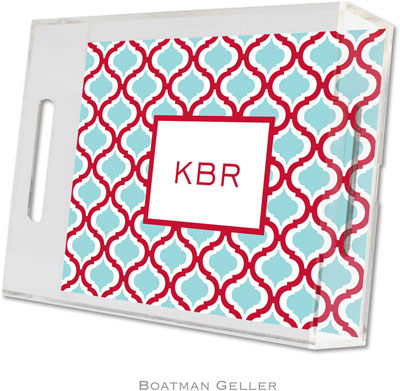 Boatman Geller Lucite Trays - Kate Red & Teal (Small - Panel)