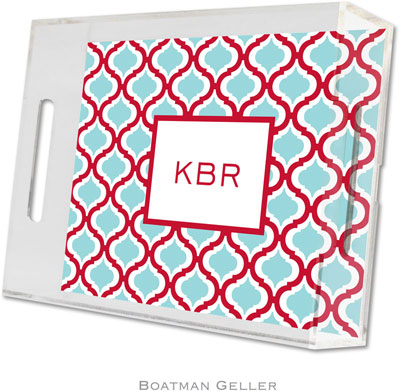 Boatman Geller Lucite Trays - Kate Red & Teal (Small - Panel) Boatman Geller Lucite Trays - Kate Red & Teal (Small - Panel)