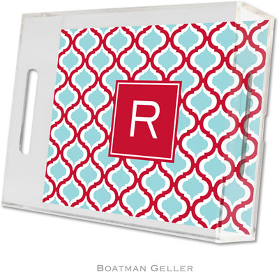 Boatman Geller Lucite Trays - Kate Red & Teal (Small - Pre-Set) Boatman Geller Lucite Trays - Kate Red & Teal (Small - Pre-Set)