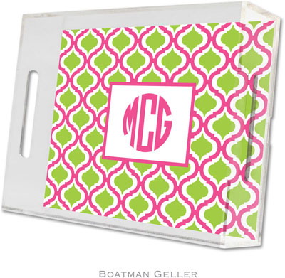 Boatman Geller Lucite Trays - Kate Raspberry & Lime (Small - Panel) Boatman Geller Lucite Trays - Kate Raspberry & Lime (Small - Panel)