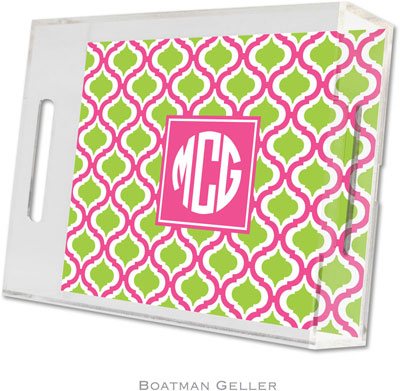 Boatman Geller Lucite Trays - Kate Raspberry & Lime (Small - Pre-Set) Boatman Geller Lucite Trays - Kate Raspberry & Lime (Small - Pre-Set)