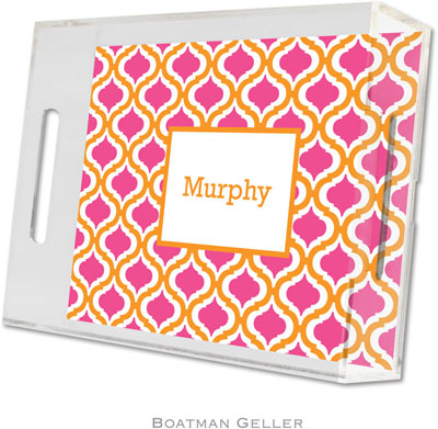 Boatman Geller Lucite Trays - Kate Tangerine & Raspberry (Small - Panel) Boatman Geller Lucite Trays - Kate Tangerine & Raspberry (Small - Panel)