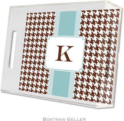 Boatman Geller Lucite Trays - Alex Houndstooth Chocolate (Small - Panel)