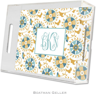 Boatman Geller Lucite Trays - Suzani Gold (Small - Panel) Boatman Geller Lucite Trays - Suzani Gold (Small - Panel)