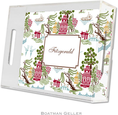 Boatman Geller Lucite Trays - Chinoiserie Autumn (Small - Panel) Boatman Geller Lucite Trays - Chinoiserie Autumn (Small - Panel)
