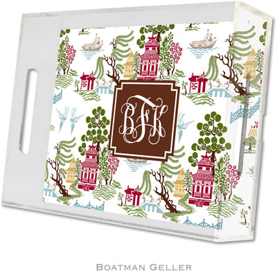 Boatman Geller Lucite Trays - Chinoiserie Autumn (Small - Pre-Set) Boatman Geller Lucite Trays - Chinoiserie Autumn (Small - Pre-Set)