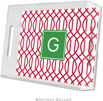 Boatman Geller Lucite Trays - Trellis Reverse Cherry (Small - Pre-Set) Boatman Geller Lucite Trays - Trellis Reverse Cherry (Small - Pre-Set)