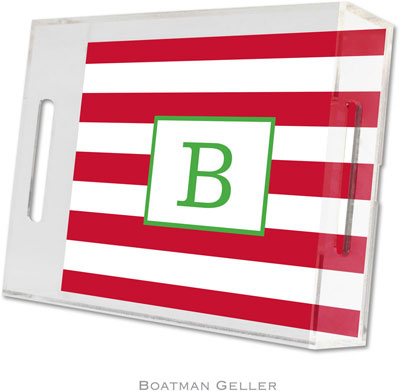 Boatman Geller Lucite Trays - Awning Stripe Red (Small - Panel) Boatman Geller Lucite Trays - Awning Stripe Red (Small - Panel)