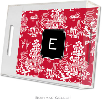 Boatman Geller Lucite Trays - Chinoiserie Red (Small - Pre-Set) Boatman Geller Lucite Trays - Chinoiserie Red (Small - Pre-Set)