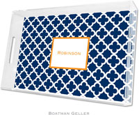 Boatman Geller - Create-Your-Own Personalized Lucite Trays (Bristol Tile Navy - Large)