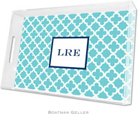 Boatman Geller - Create-Your-Own Personalized Lucite Trays (Bristol Tile Teal - Large)