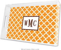 Boatman Geller - Create-Your-Own Personalized Lucite Trays (Bristol Tile Tangerine - Large)
