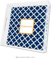 Boatman Geller - Create-Your-Own Personalized Lucite Trays (Bristol Tile Navy - Square)