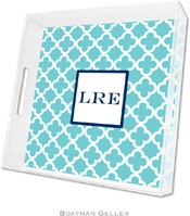 Boatman Geller - Create-Your-Own Personalized Lucite Trays (Bristol Tile Teal - Square)