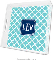 Boatman Geller - Create-Your-Own Personalized Lucite Trays (Bristol Tile Teal Preset - Square)