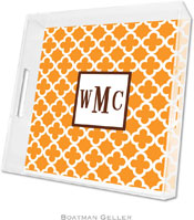 Boatman Geller - Create-Your-Own Personalized Lucite Trays (Bristol Tile Tangerine - Square)