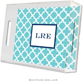 Boatman Geller - Create-Your-Own Personalized Lucite Trays (Bristol Tile Teal - Small)