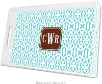 Boatman Geller - Create-Your-Own Personalized Lucite Trays (Cameron Teal Preset - Large)